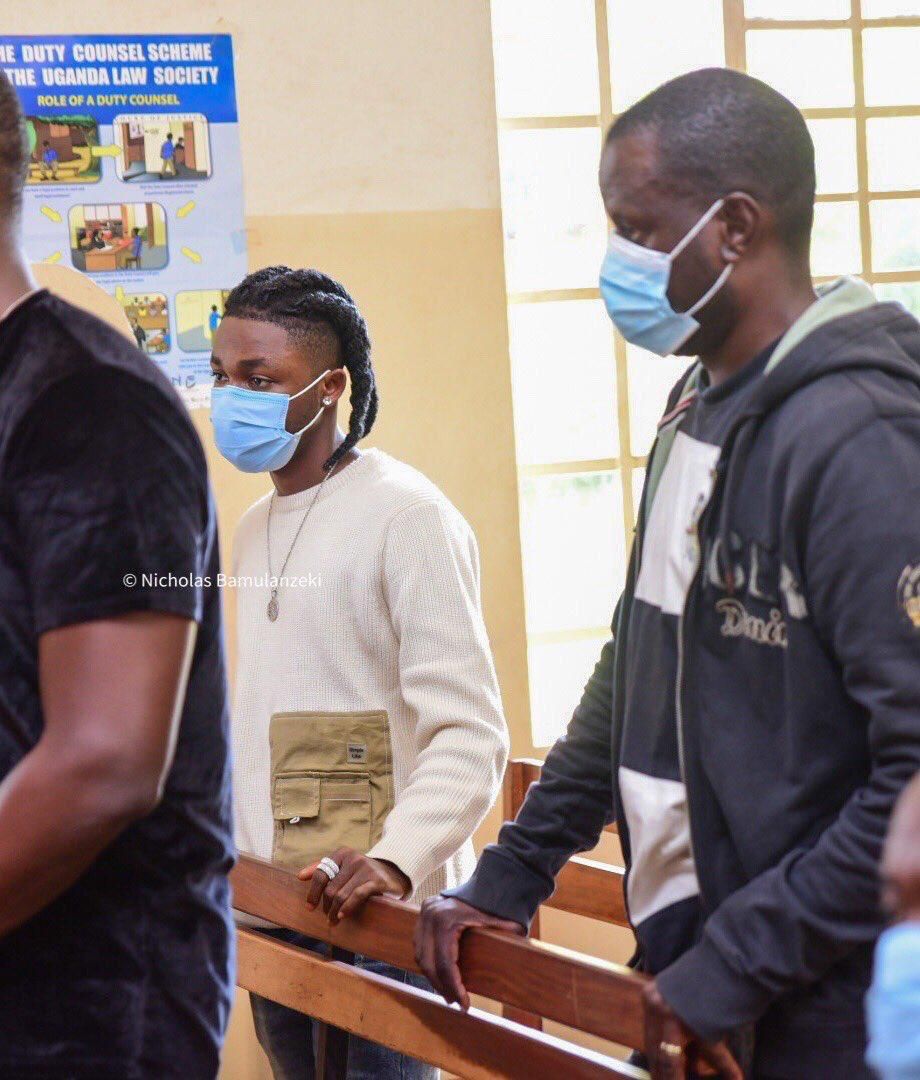 Omah Lay in court in Uganda (Twitter/Nicholas Bamulazeki)