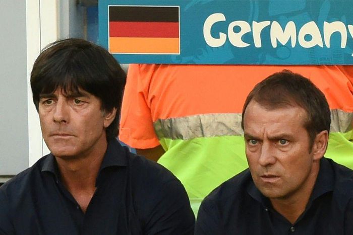 Hansi Flick (R) will take over from his former boss Joachim Loew (L) as Germany coach