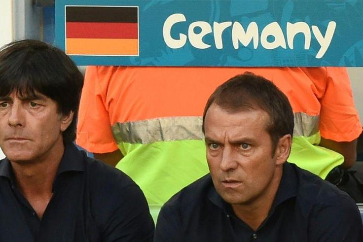 Hansi Flick (R) will take over from his former boss Joachim Loew (L) as Germany coach