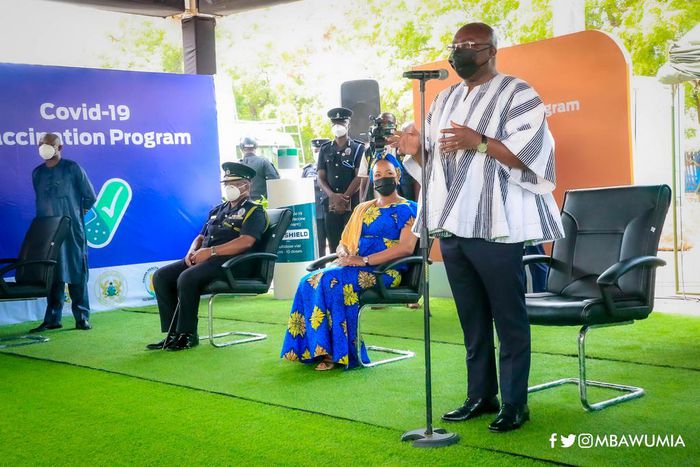 Dr. Bawumia after taking his first jab of the COVID-19 vaccine