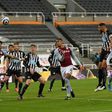Newcastle's Jamaal Lascelles (2nd R) equalised against Aston Villa