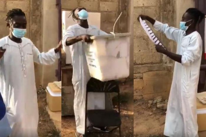 Lil Win hilariously carries ballot box after voting