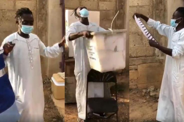 Lil Win hilariously carries ballot box after voting