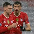 Bayern Munich forward Thomas Mueller (R) and midfielder Joshua Kimmich (L) have been outstanding this season