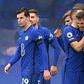 Chelsea celebrate Cesar Azpilicueta's goal against Burnley