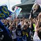 Thousands of Inter fans gathered outside the San Siro stadium