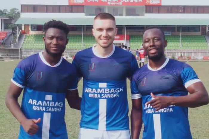 Sadick Adams first from the right