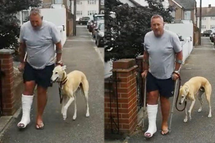 Limping man spends over $400 treating limping his dog before knowing it's only copying him