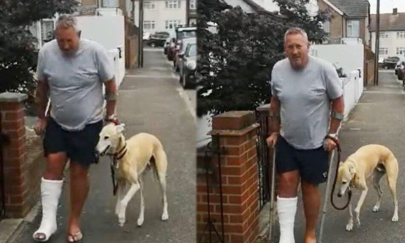 Limping man spends over $400 treating limping his dog before knowing it's only copying him