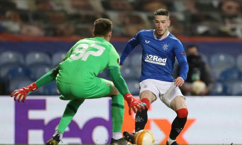 Ryan Kent (right)was on target as Rangers beat Hibernian 2-1