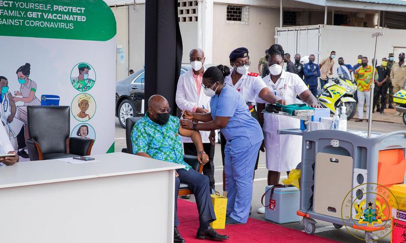 President Akufo-Addo takes Covid-19 vaccine