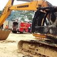 Galamsey excavator burnt