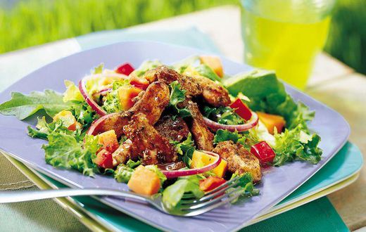 Grilled chicken and plantain salad