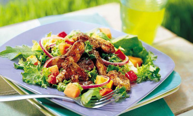Grilled chicken and plantain salad