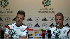 Germany team director Oliver Bierhoff (L) says Hansi Flick (R) is his favourite to be the next head coach of the national men's team