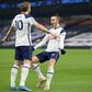 Gareth Bale (R) celebrates with Tottenham team-mate Harry Kane