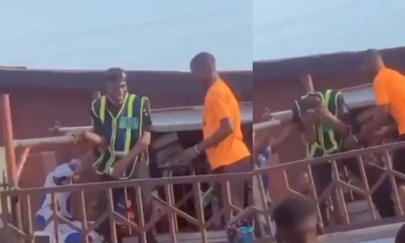 Angry truck driver smashes bottle on police officer’s head for arresting his car