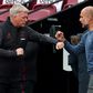 Pep Guardiola (right) has praised the work of David Moyes at West Ham
