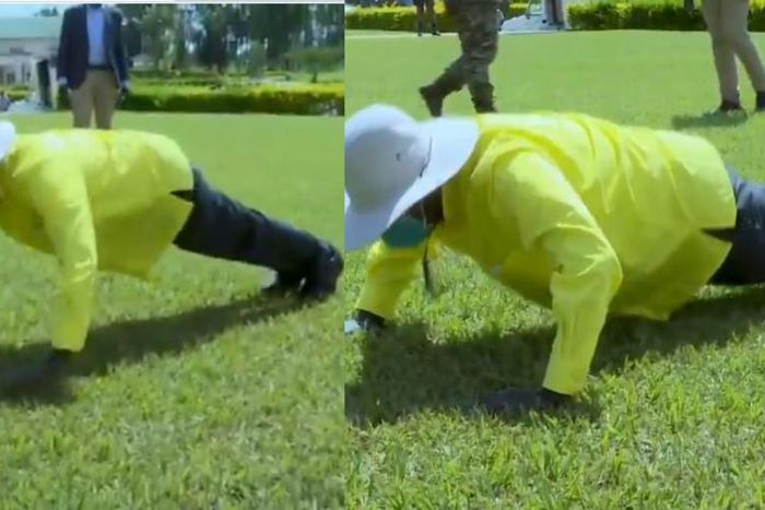 76-year-old Museveni shows amazing stamina after students dared him