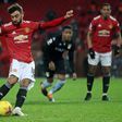 Manchester United midfielder Bruno Fernandes scores a penalty
