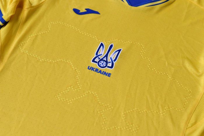 The football kits feature the contours of Ukraine that include Russia-annexed Crimea and the separatist-controlled regions of Donetsk and Lugansk