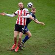 Euro heartache - Scotland striker Oli McBurnie (L) in action for Sheffield United