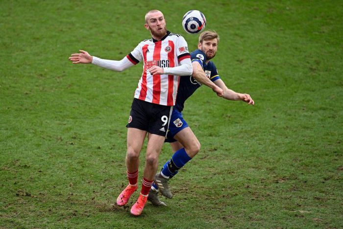 Euro heartache - Scotland striker Oli McBurnie (L) in action for Sheffield United