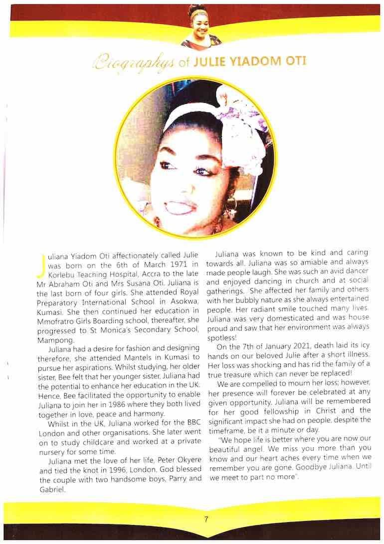 Juliana Oti-Yiadon's Biography