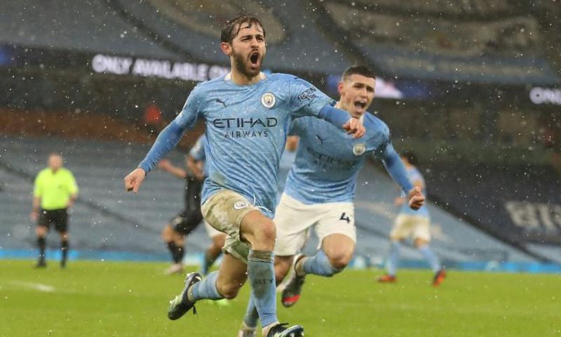 Manchester City midfielder Bernardo Silva celebrates