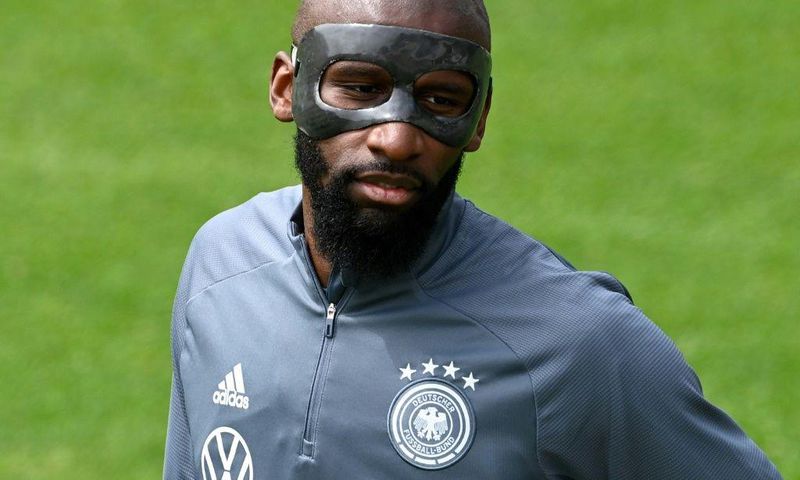 Germany's Chelsea Antonio Ruediger will wear a mask against France on Tuesday to protect a facial injury