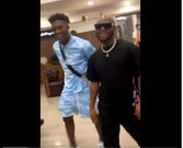 Callum Hudson-Odoi with singer King Promise