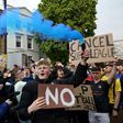 Chelsea fans protested against the European Super League (ESL) outside Stamford Bridge