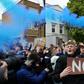 Chelsea fans protested against the European Super League (ESL) outside Stamford Bridge