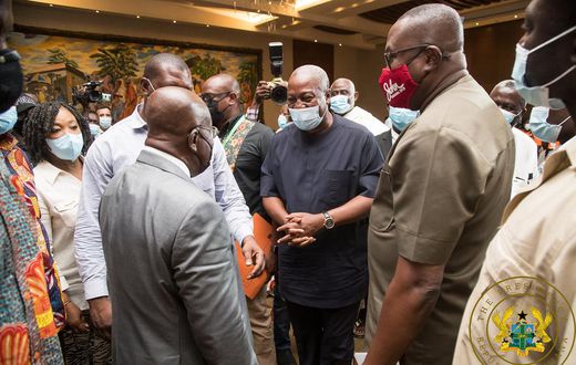 President Akufo-Addo and Former president John Mahama in peace agreement