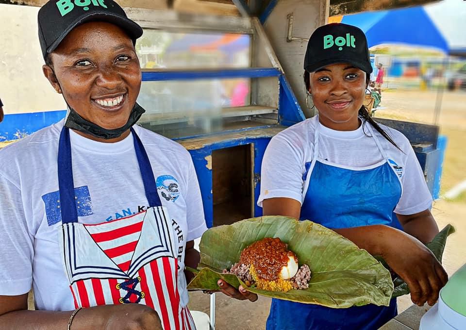 Waakye wrapped in leaves