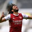 Mohamed Elneny celebrates after putting Arsenal ahead in a 2-0 victory at Newcastle