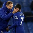 Chelsea boss Thomas Tuchel embraces midfielder N'Golo Kante