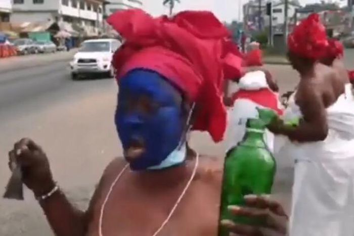 Naa ye We traditionalists  storm the streets to perform  rituals against MzBel