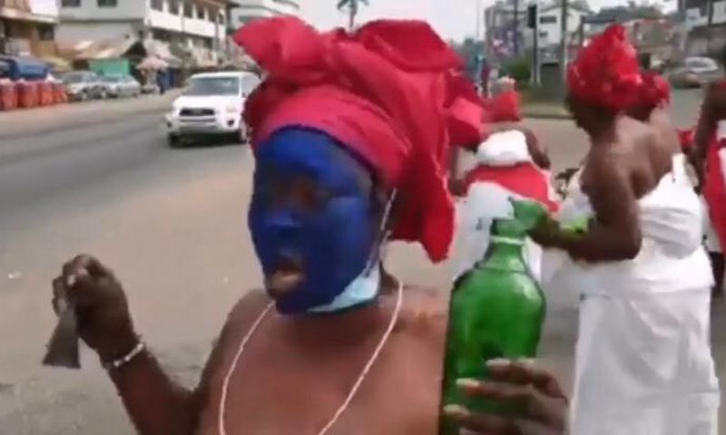 Naa ye We traditionalists  storm the streets to perform  rituals against MzBel