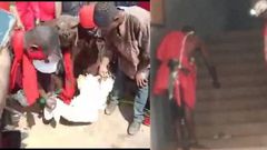 Jujumen scale EC’s Ho office wall to perform enchantment after animal sacrifice at the gate