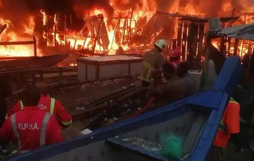 Another fire hits Sekondi Landing Beach; destroys fishing canoes