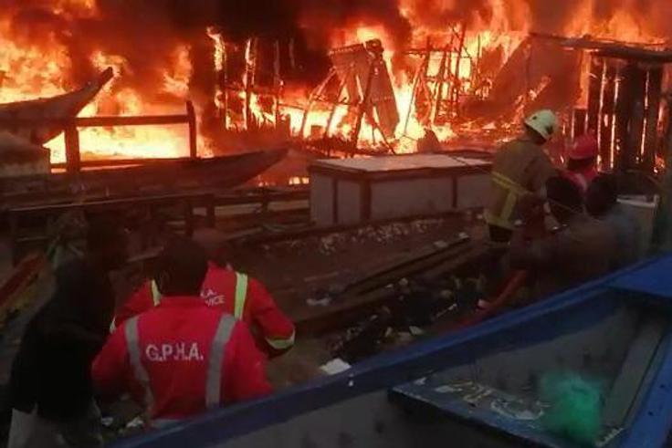 Another fire hits Sekondi Landing Beach; destroys fishing canoes