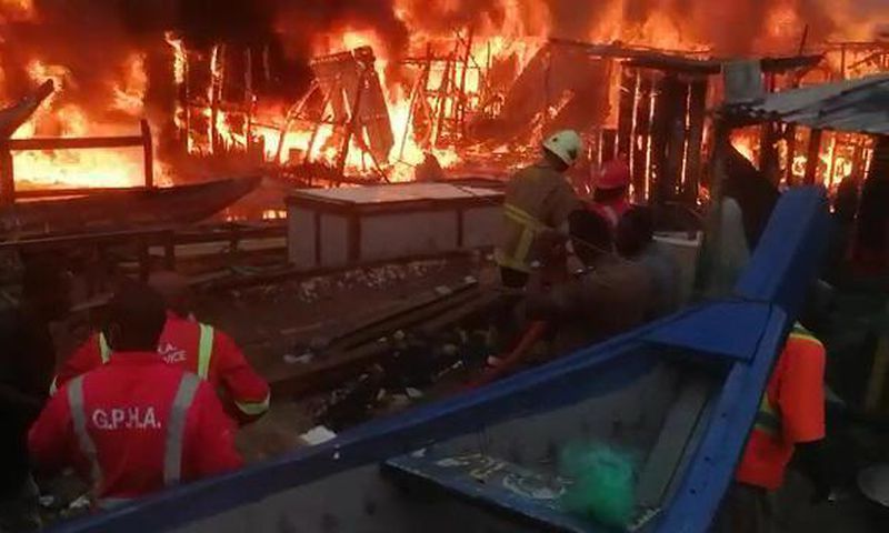 Another fire hits Sekondi Landing Beach; destroys fishing canoes