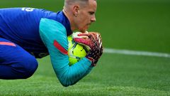 Barcelona's German goalkeeper Marc-Andre ter Stegen