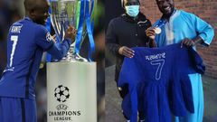 Ghanaian presents customised smock to N’Golo Kante after Chelsea’s Champions League victory