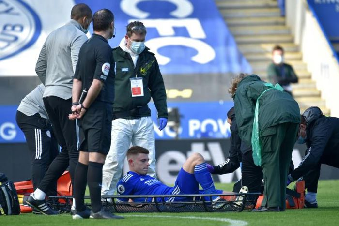 Leicester midfielder Harvey Barnes was injured against Arsenal