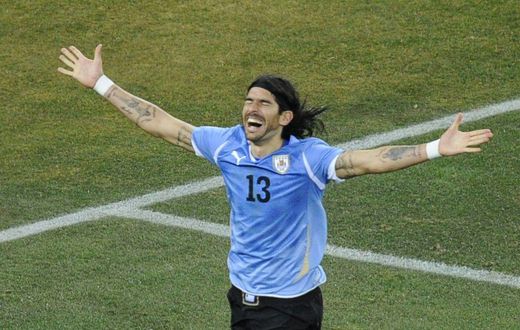 Sebastian Abreu converted the winning spot kick when Uruguay beat Ghana in a  2010 World Cup quarter-final