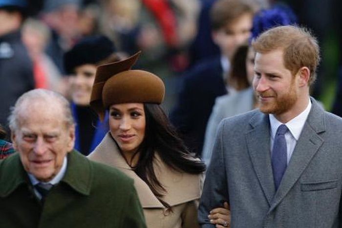The late Prince Philip, his grandson Prince Harry and wife, Meghan Markle [MyTalk1071]