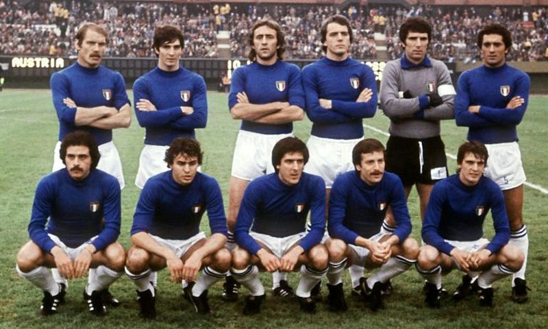 Paolo Rossi, seen here standing second from left before Italy's World Cup second-round match against Austria in Buenos Aires in 1978, had a football career that verged from euphoric highs to tragic lows