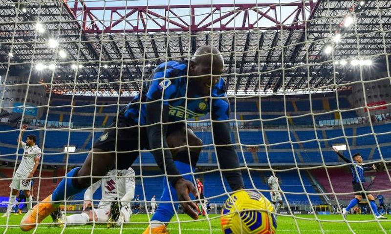 Inter Milan's Belgian forward Romelu Lukaku scored his ninth league goal this season against Cagliari.